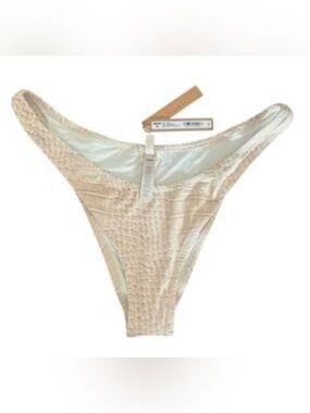 SKIMS Light Beige Ribbed Thong